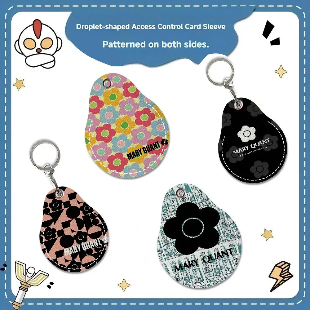 Fashion M-Mary Quant Cute Waterdrop Acc Control Card Holder Induction Bus Elevator Protective Cover Student PU Material