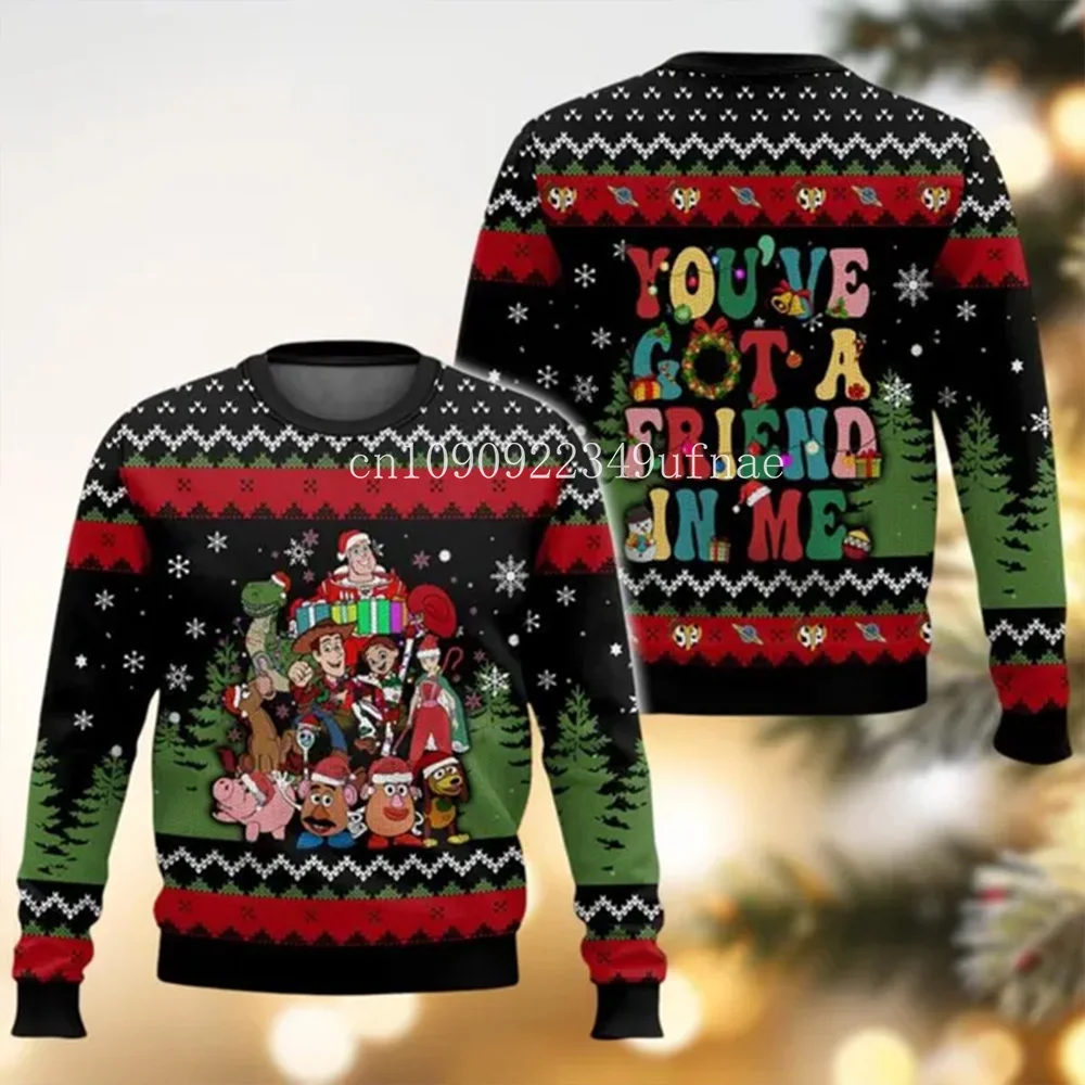 

2025Disney Christmas Sweater Men's Womens 3d Ugly Sweater Mickey Ugly Christmas Sweater Anime Xmas Gifts Sweater