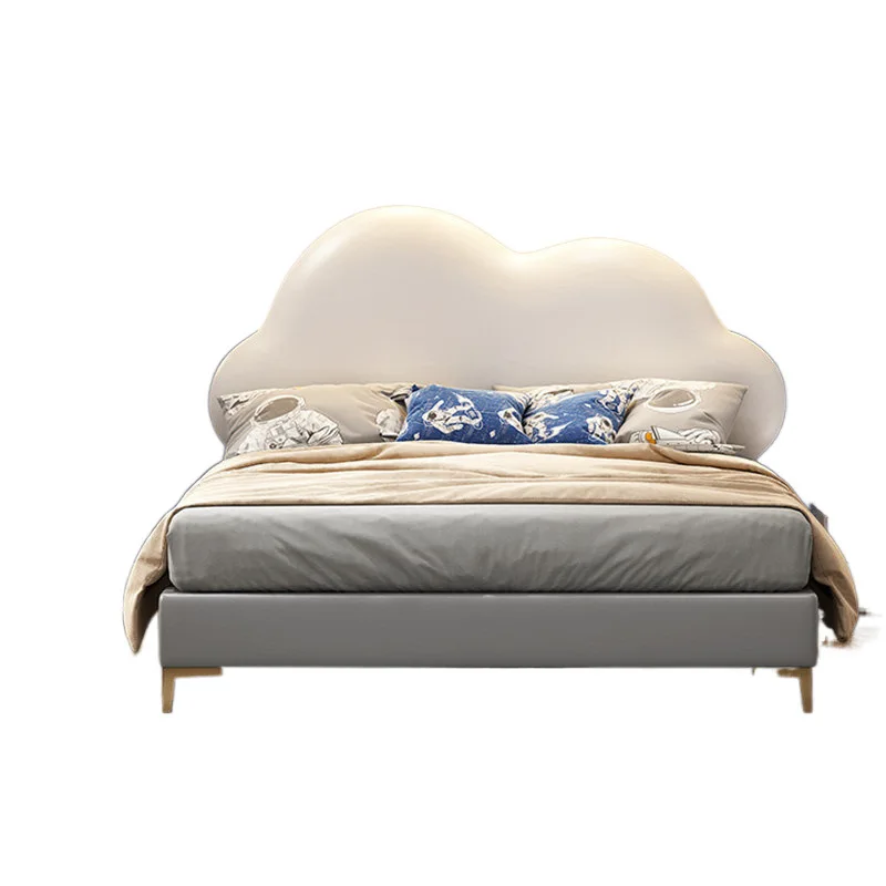 

Light luxury ins Internet celebrity small apartment children's bed French cloud single simple modern princess bed