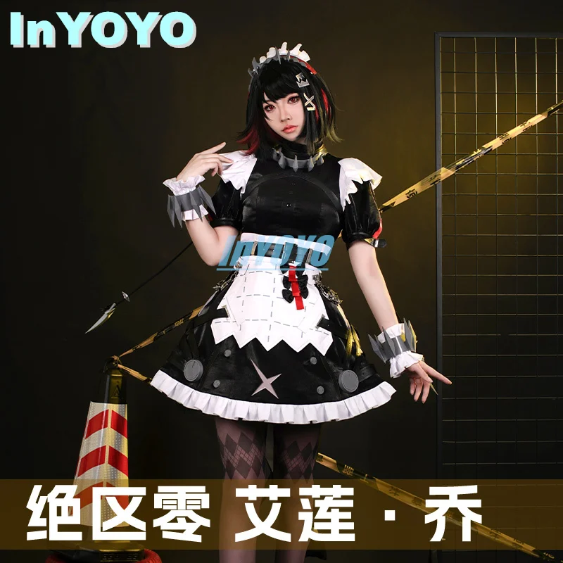 

InYOYO Ellen Joe Cosplay Costume Zenless Zone Zero Game Suit Lovely Maid Dress Uniform Tail Halloween Party Outfit Women XS-XXL