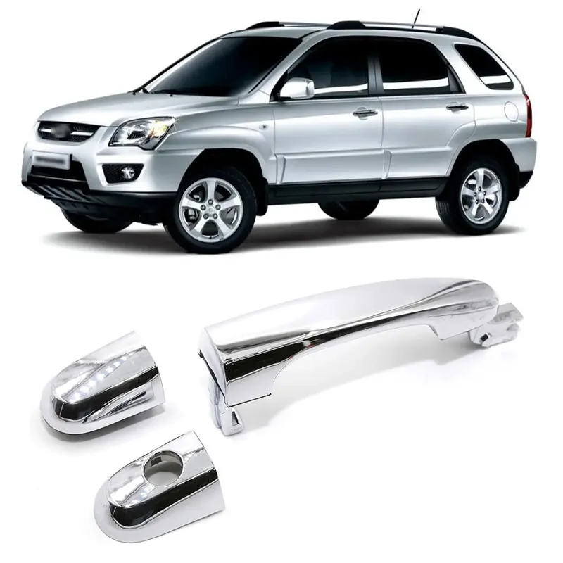 

Suitable for KIA Sportage 2005-2010 Chrome manija de puerta Exterior delantera trasera izquierda derecha Reemplazo 82651-1F020