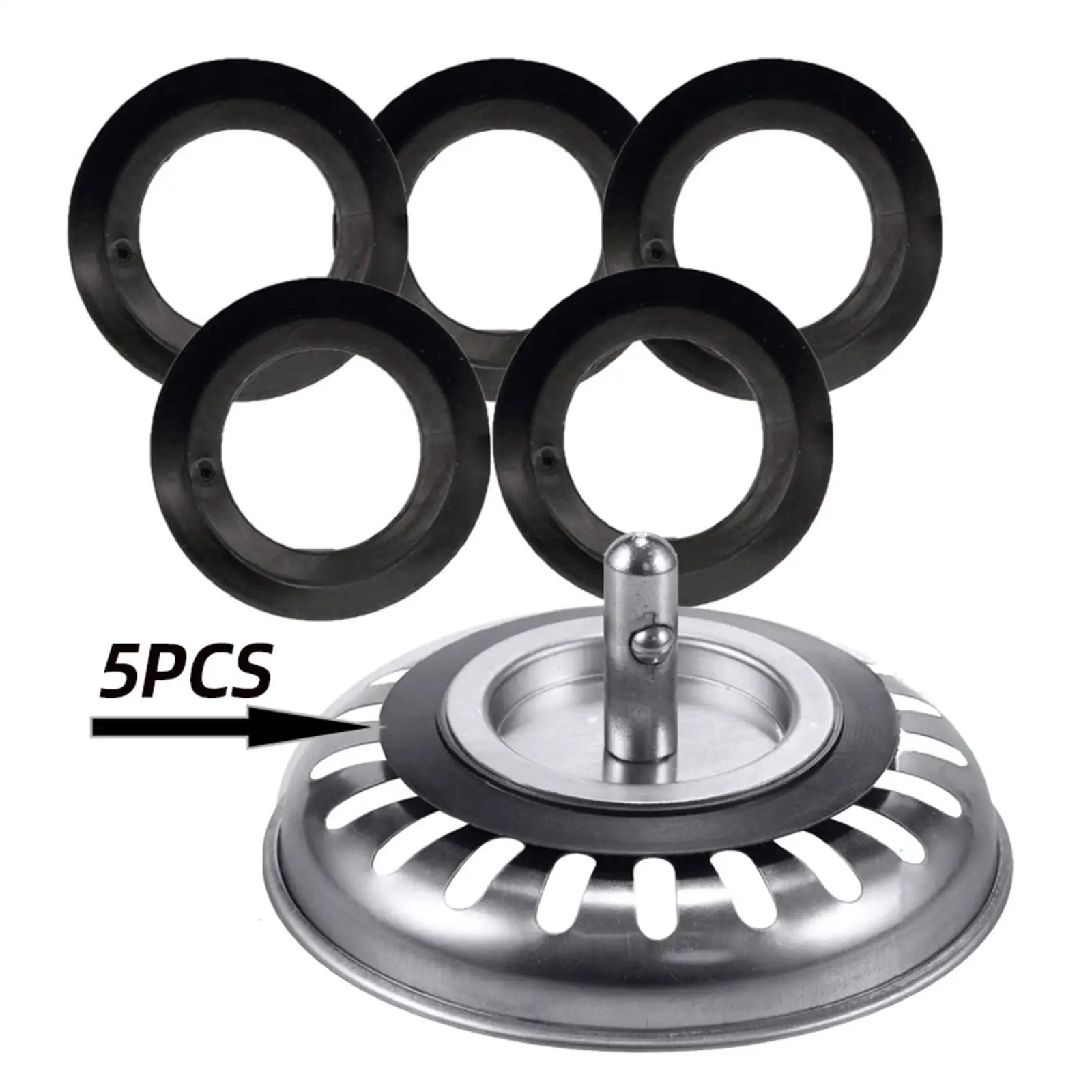 Gasket Set for Kitchen Sink Strainer Soft PVC Sealing Washers Drain Plug Pad Waterproof Seal Rings
