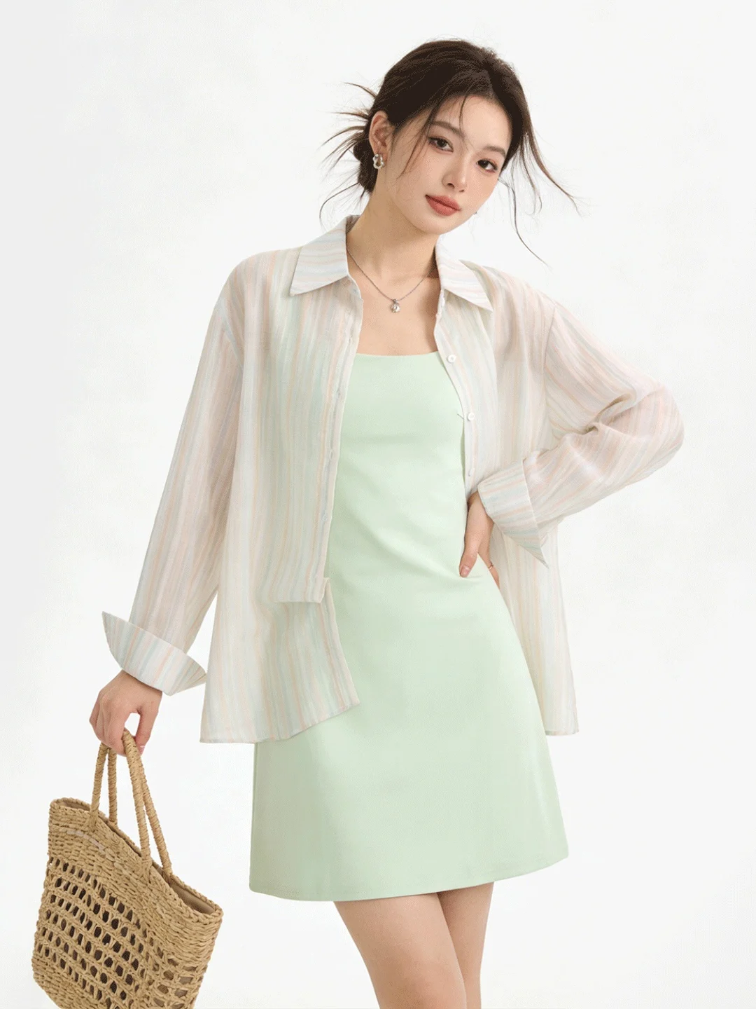 

Dopne een Strapl Dr Thin Sun Protection Open Cardigan Summer Loose Lazy Set Women's Faion Ensemble Breathable