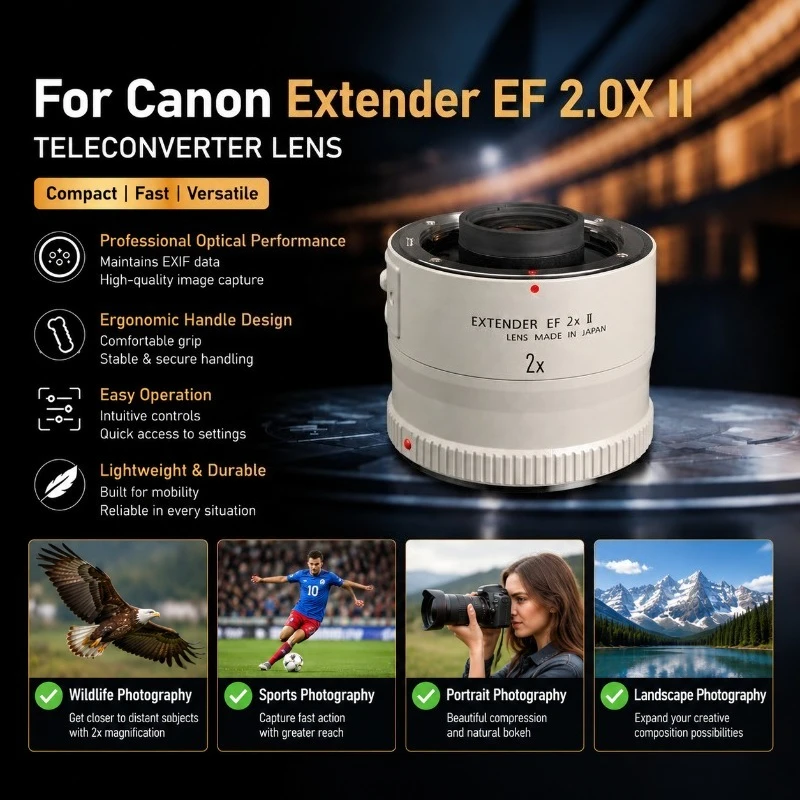 95% New Genuine For Canon Extender EF 2X II Teleconverter 2x Magnification For Canon EF Mount EOS DSLR Camera