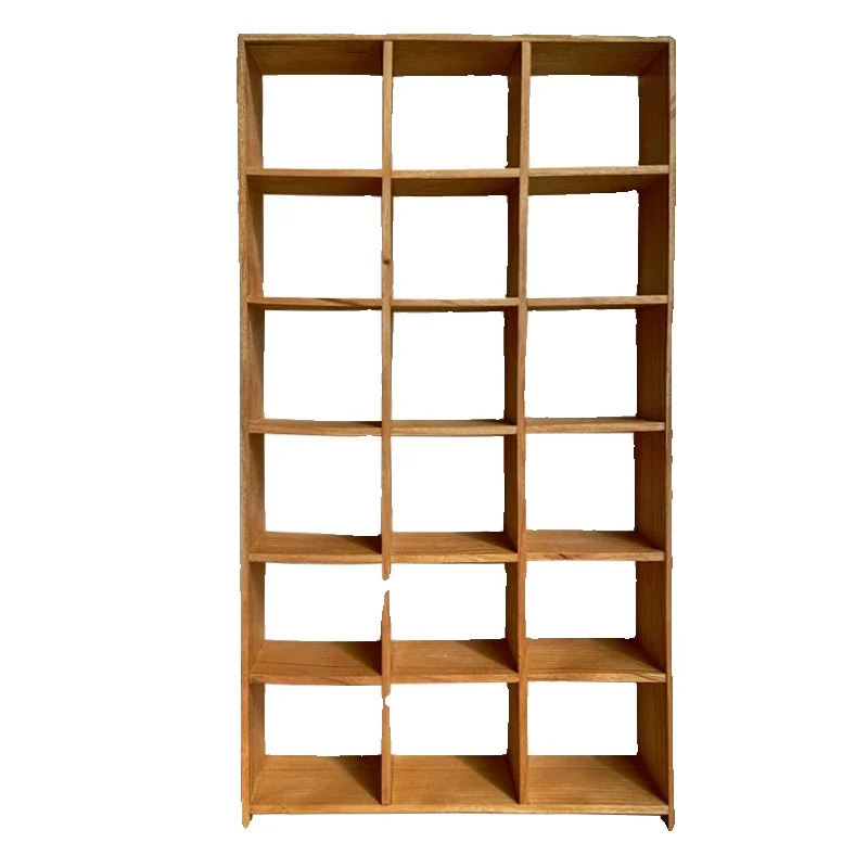 Black walnut baby with plaid bookshelf bookcase partition cherry wood mini miniature furniture
