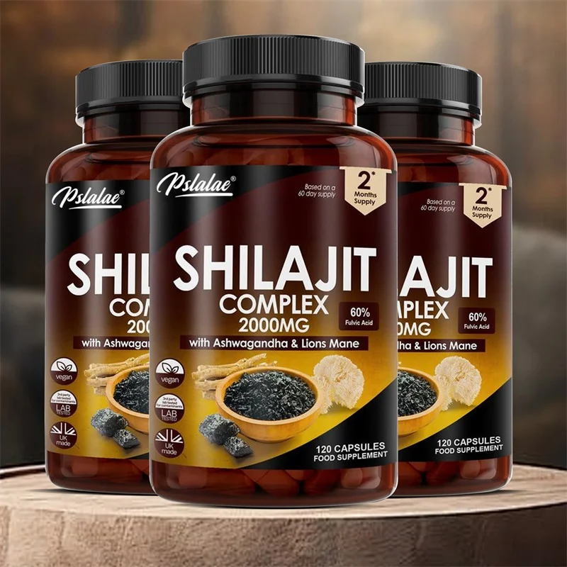

Shilajit Capsules for Promoting Hormone Balance Energy Supplement Muscle Mass Endurance, Enhance Immunity for Adult