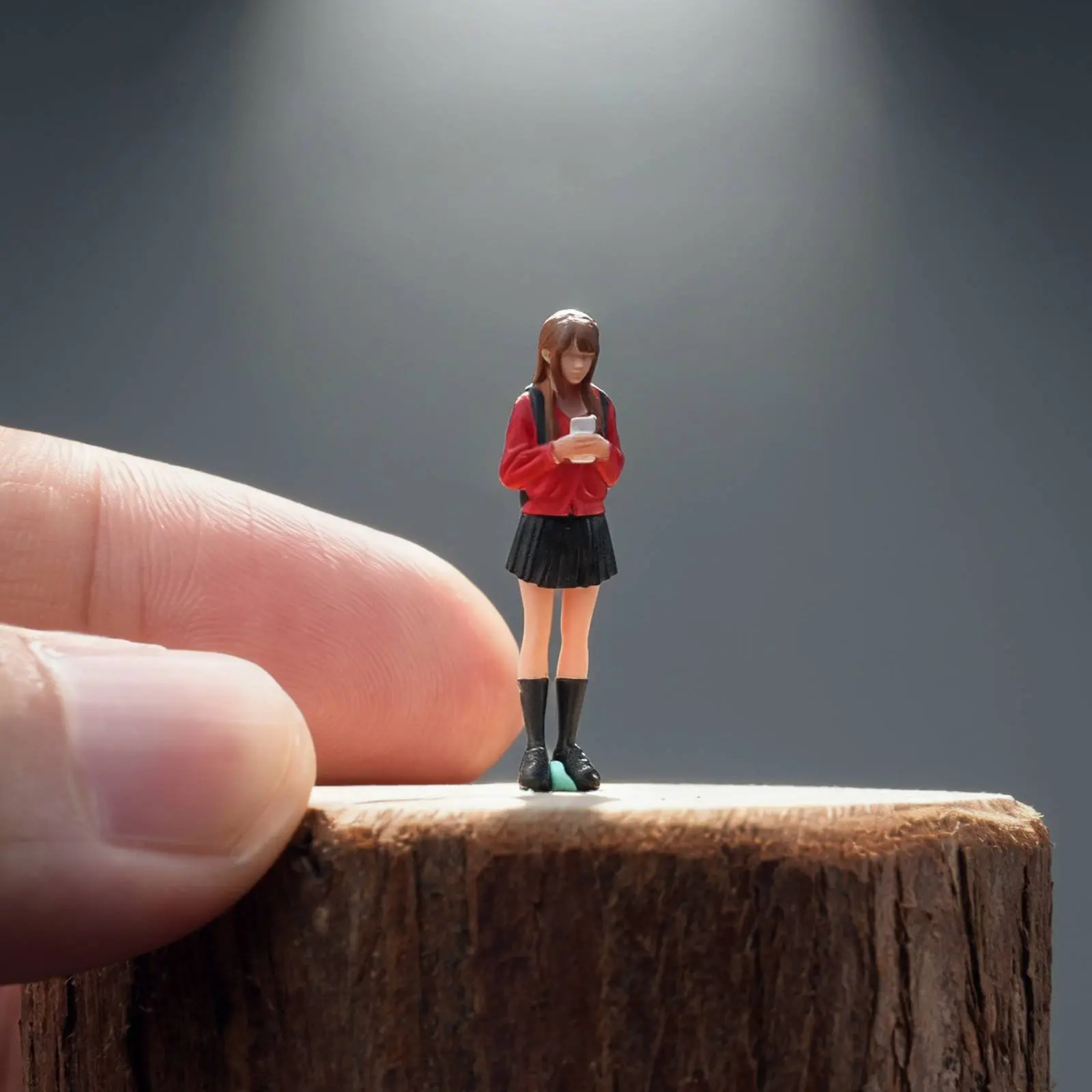 Short Skirt Backpack Girl Figure Collector Item 1:64 Miniature Girl Figurine 1:64 Resin Figurine High Intricacy for Shelf, Desk view 6