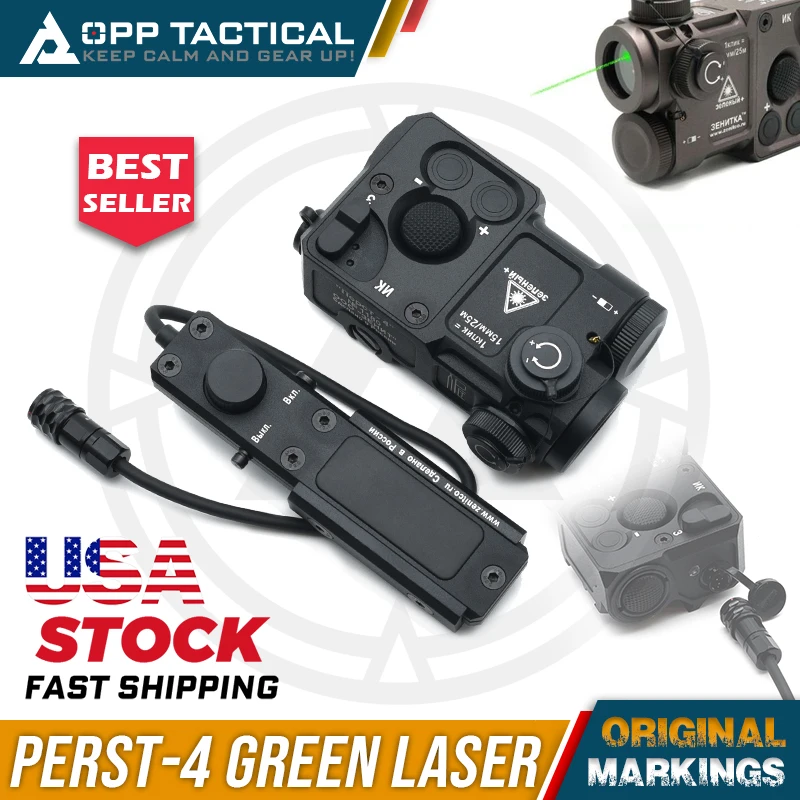 New PERST-4 Tactical PEQ Visible Green and IR Laser Aiming Indicator Pointer with Upgraded Switch Perst4 for Tactical Hunting