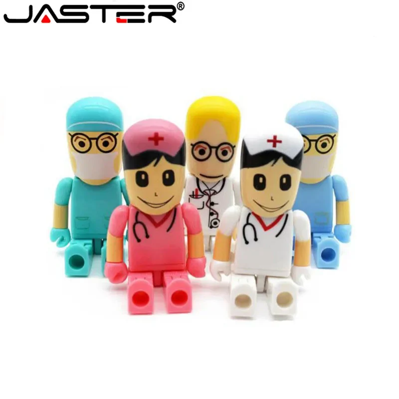 JASTER Mini Doctors nurse USB Flash Drive dentist Pen drive Gift cartoon pendrive 4GB/8GB/16GB/32GB/64GB u disk Wholesale