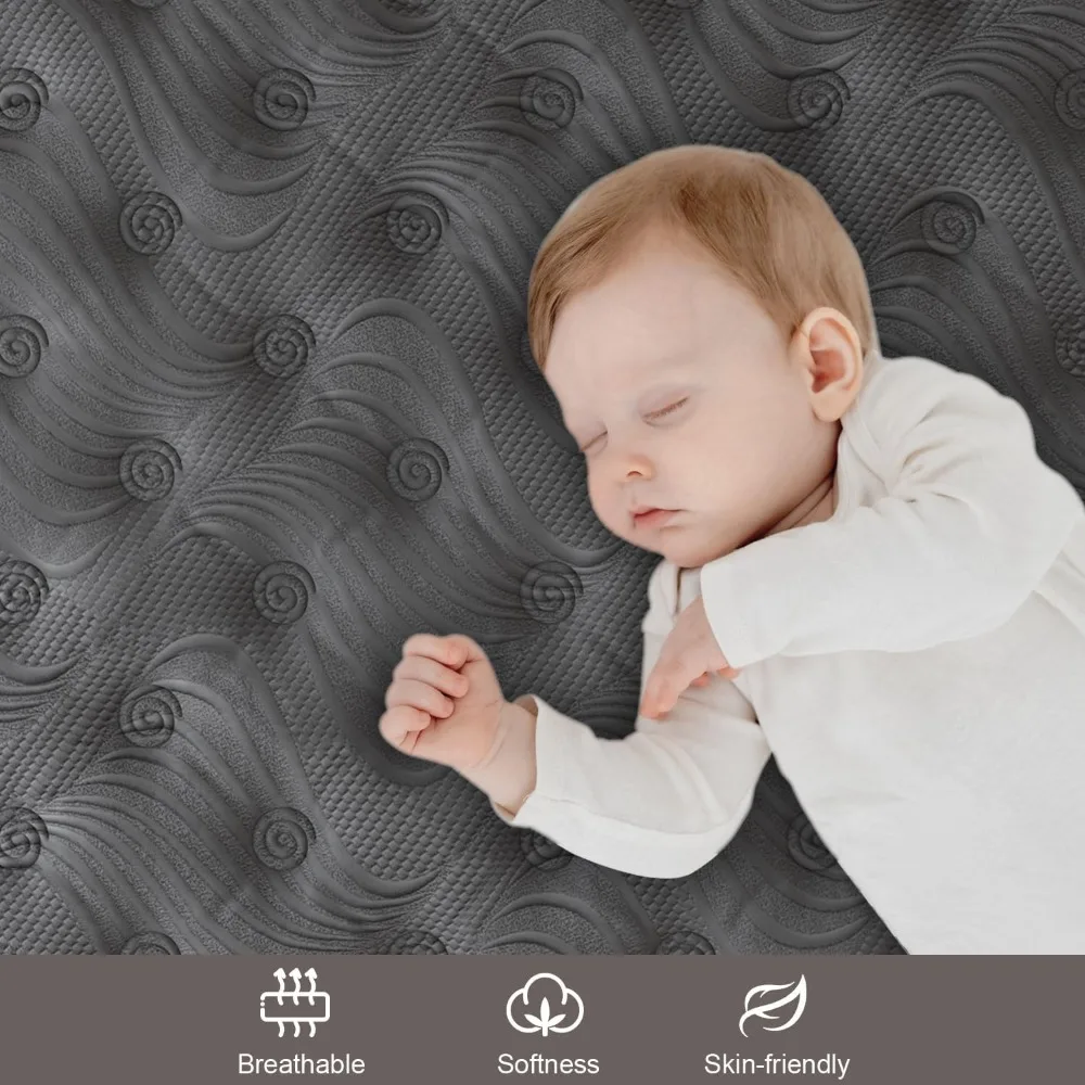 Matelas Queen hybride moyen ferme de 12 pouces avec mousse à mémoire de forme gel et sommier européen à ressorts intérieurs avec poches