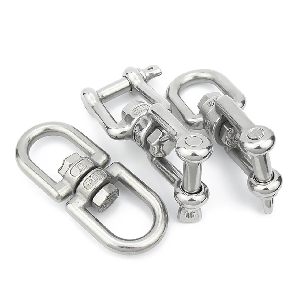 304 Stainless Steel 360 Degree Rotating 8-Shaped Chain Snap Ring Connecting Hook Swivel Universal Hardware Accessories