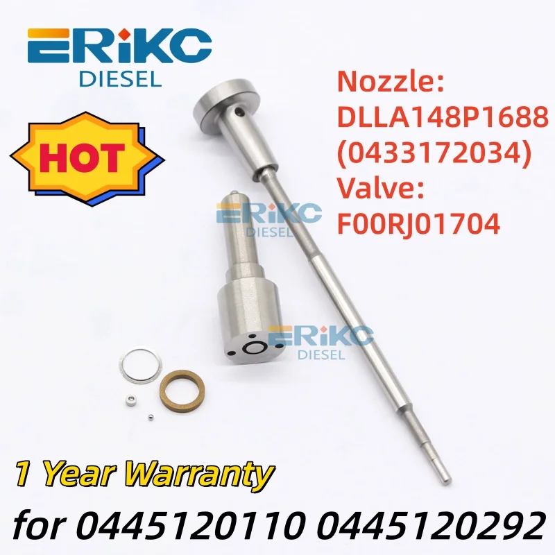 

Common Rail Injector Repair Kits F00RJ03282 Injector Nozzle DLLA148P1688 0433172034 Valve F00RJ01704 for 0445120110 0445120292