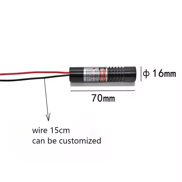 16X70 мм, 450 нм, 100 мВт, широкое напряжение 12 В ~ 24 В, синий лазерный модуль, стекло