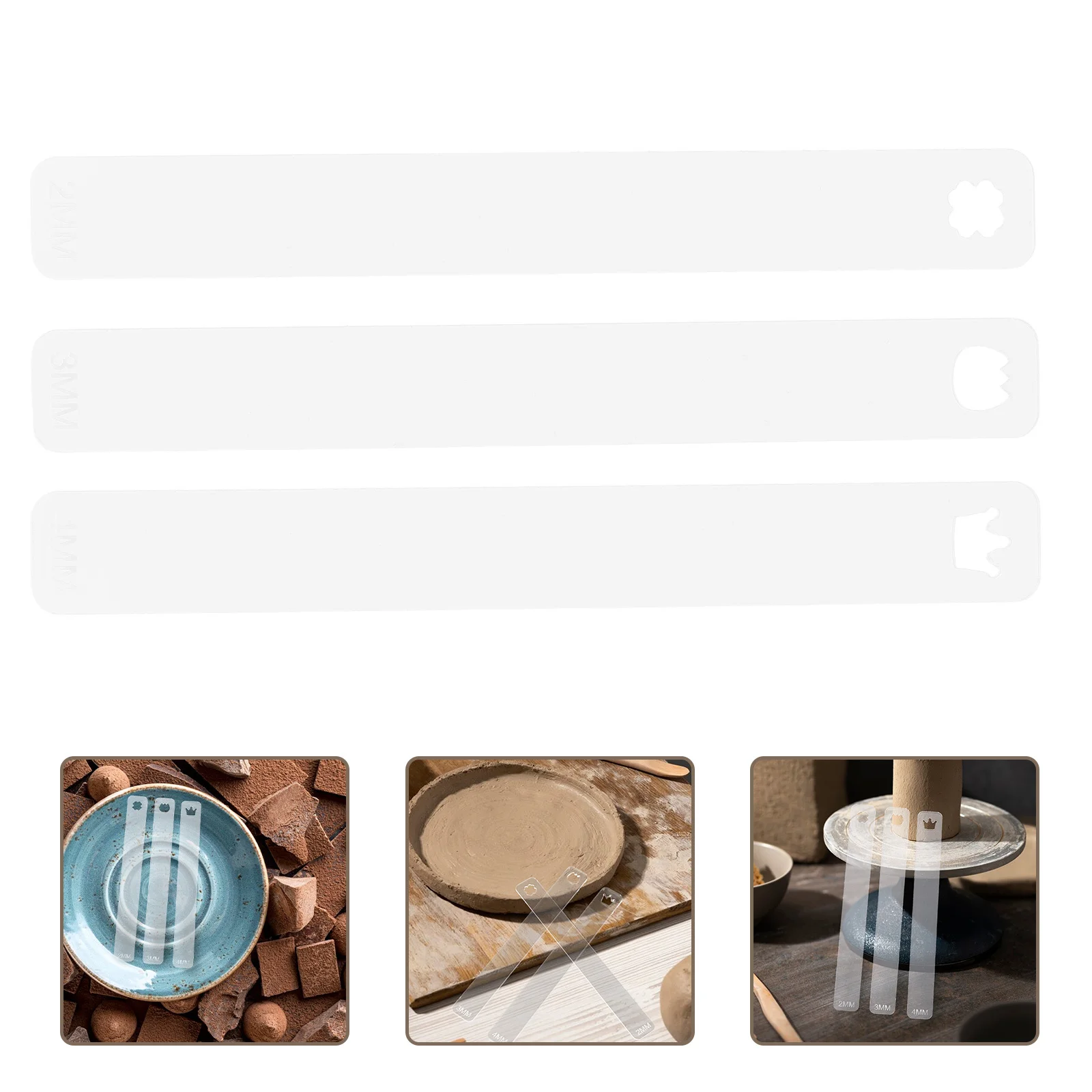 

3 Pairs Soft Clay Depth Guides For Precise Thickness Control Polymer Clay Jewelry Making Pottery Measuring Tools