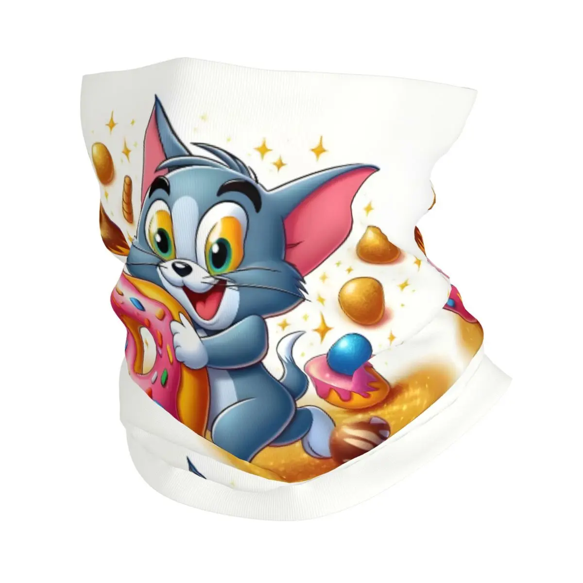 

Custom Tom And Jerry Winter Headband Neck Warmer Men Women Hiking Running Tube Scarf Anime Cute Face Bandana Gaiter