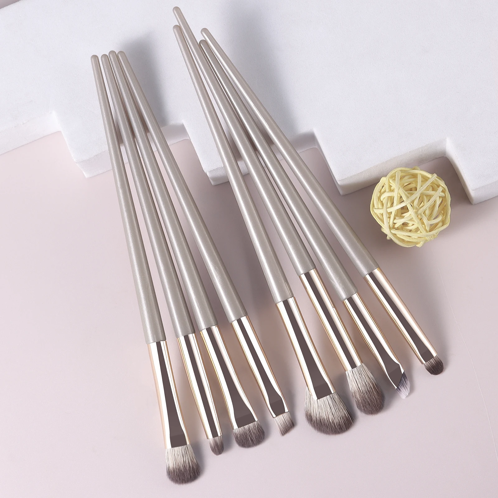 Eyeshadow Brushes,8pcs Wooden	Neutral Portable Multifunctional Makeup Brush Bag	For All Skin For Making Up Supply