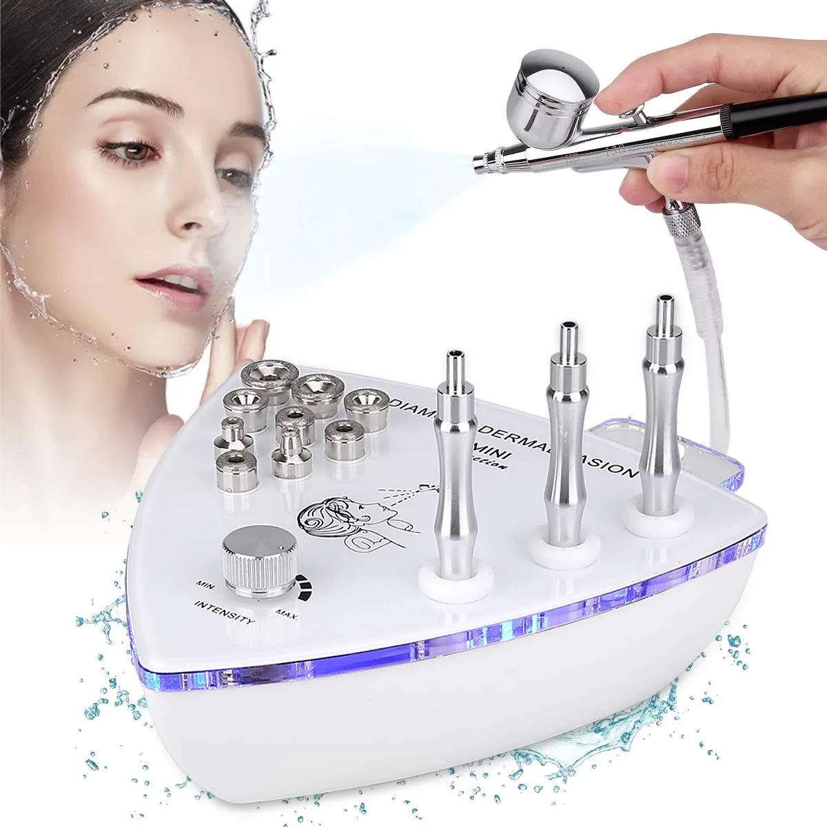 Professional Diamond Microdermabrasion Beauty Machine with Water Spray Gun Suction Facial Exfoliation Skin Dermabrasion Device