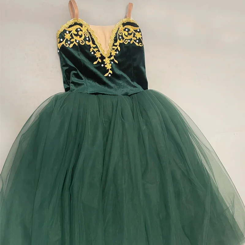 Girls Ballet Tutu Dress Gymnastics Leotard White Long Ballet Dress Girls Princess Ballerina Dance Costume Birthday Party Dress