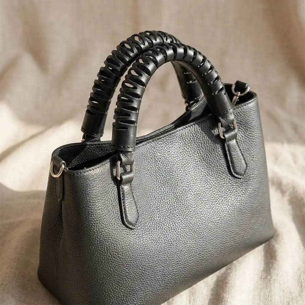 

2Pcs/Set Soft Handbag Handle Leather Wrap Cover Stain Resistant Leather Purse Strap Cover Abrasion Resistan