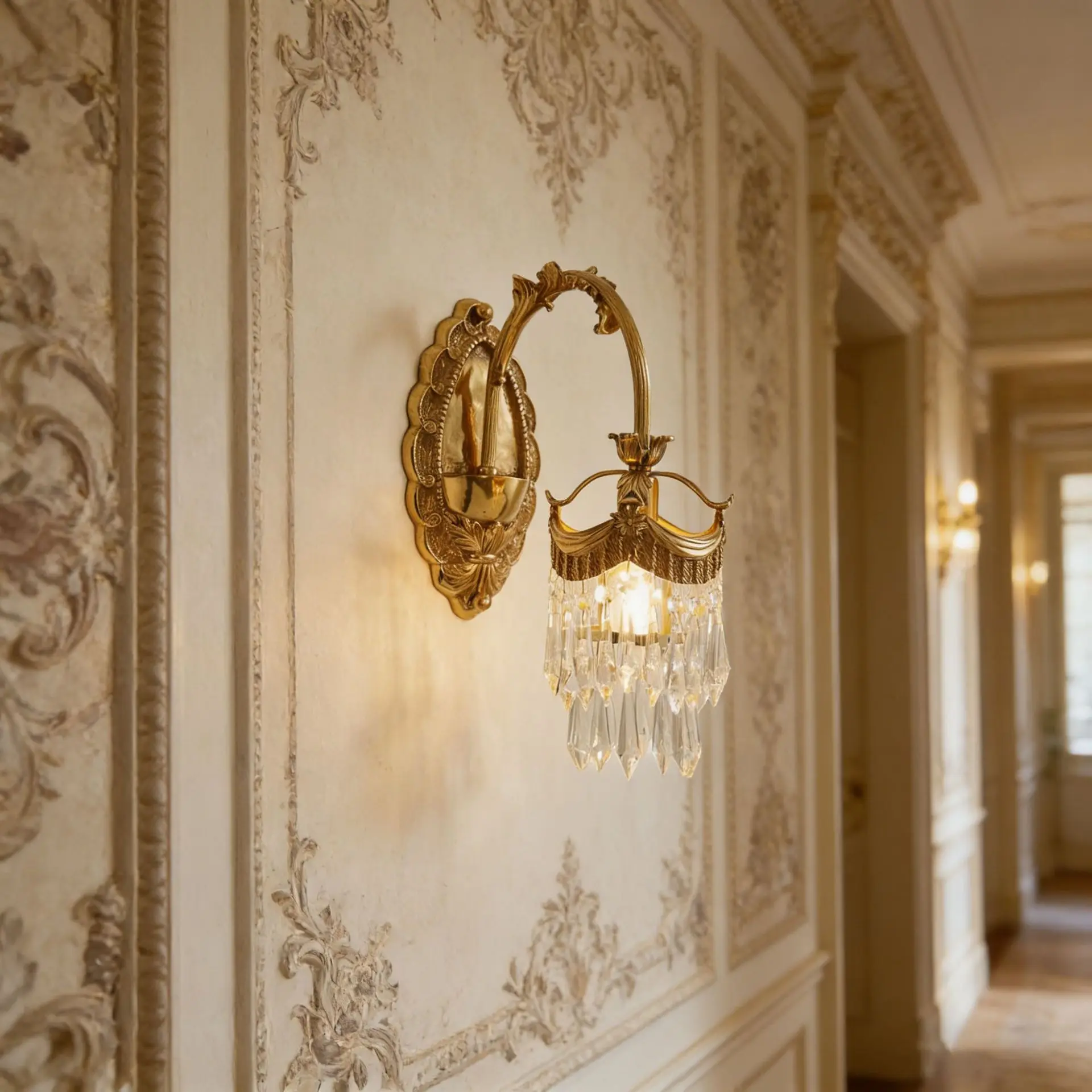 European-style All-copper Double-headed LED Wall Lamp Retro Classical Luxury Hotel Living Room Bedroom French Bedside Staircase