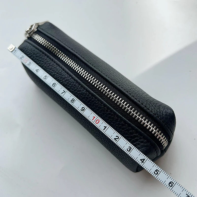 Genuine Leather Large Keychain Change Bag For Men Women Fashion Clutch Key Holder Organizer Coin Purse Coin Change Storage Bag