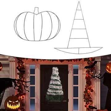 Metal Wire Wreath Frame Halloween Wreath Frame Witch Hat Shaped Wreath Frame with Easy Installation for DIY Crafts