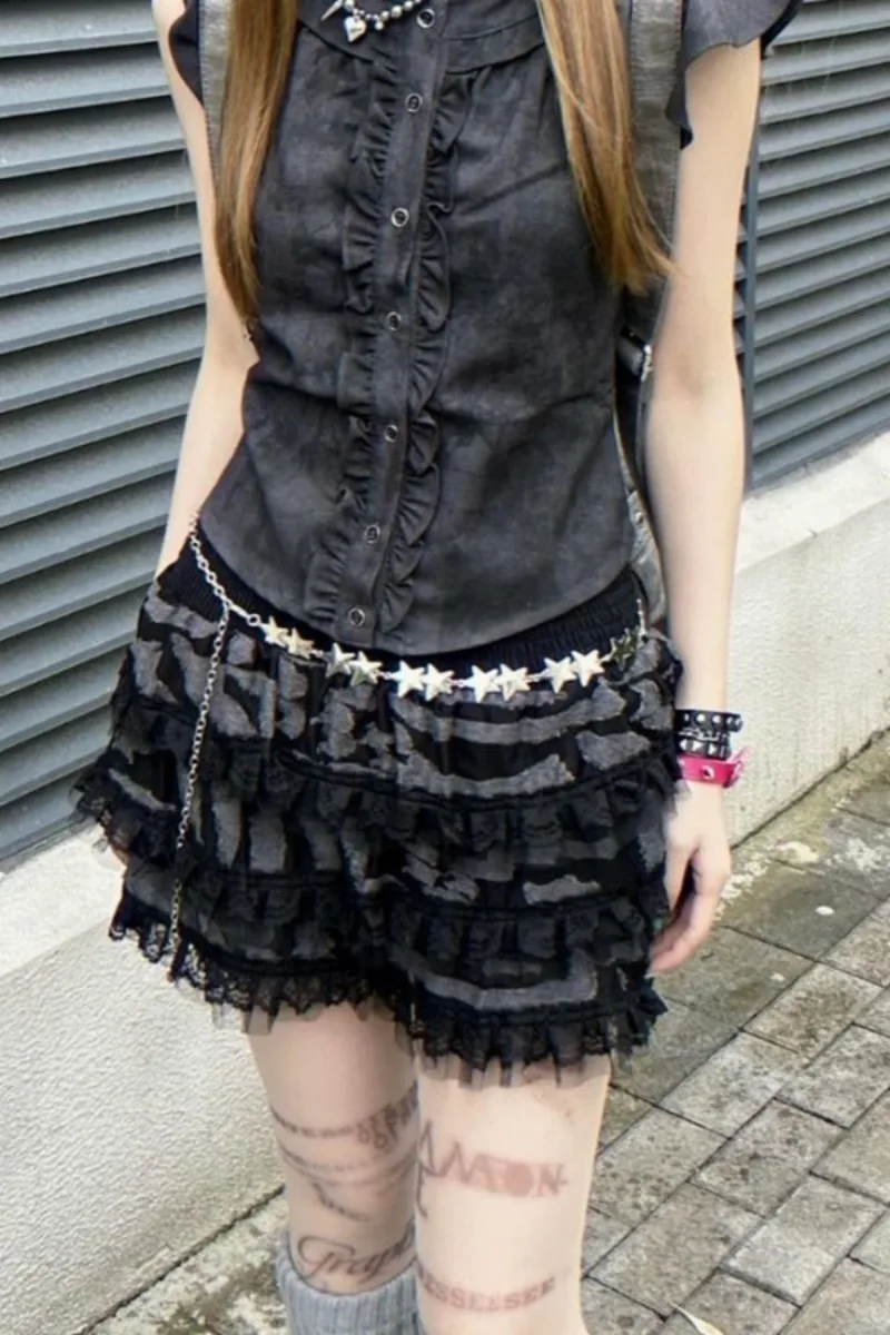 

Grunge Subcultural American Streetwear Punk 2000s E-girls Harajuku Gothic Vintage Shirts & Blouses Women's Clothing Crop Tops