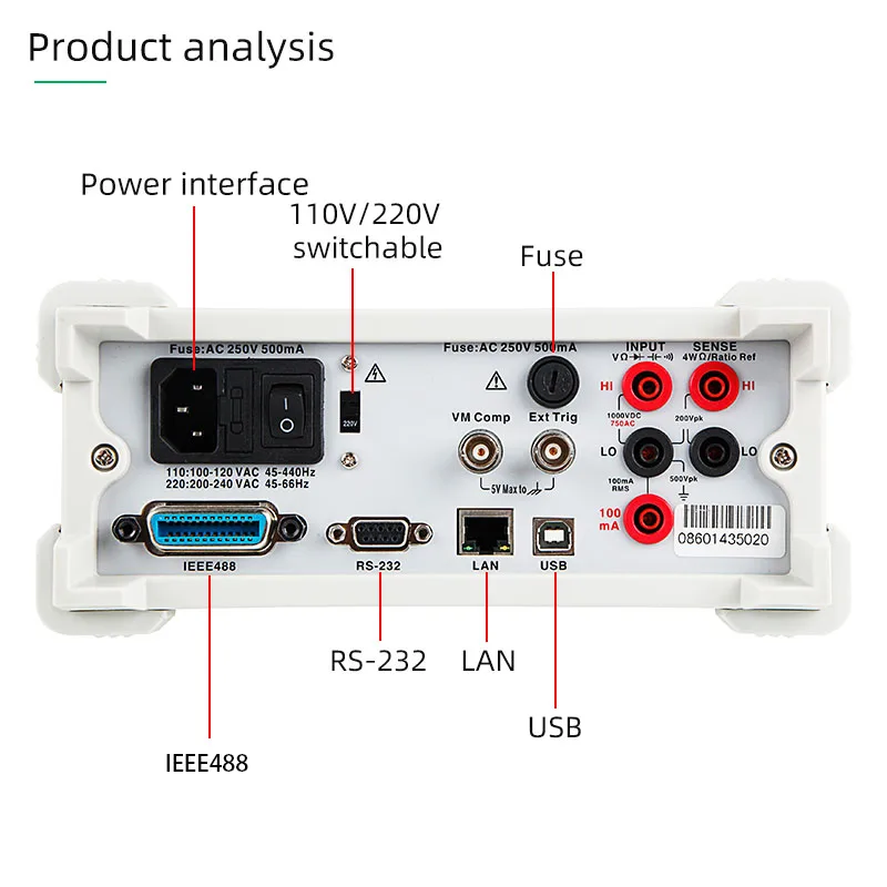 ET3260A 6 1/2 Digits 12A Current Measurement Bench Top Digital Multimeter with 3.5 Inch High Precision  