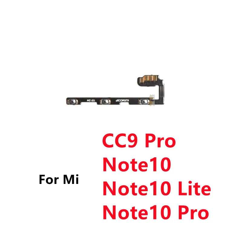 For Xiaomi Mi Note 10 Pro Lite / CC9 Pro Power on off Button Volume Side Key Flex Cable  Replacement Parts