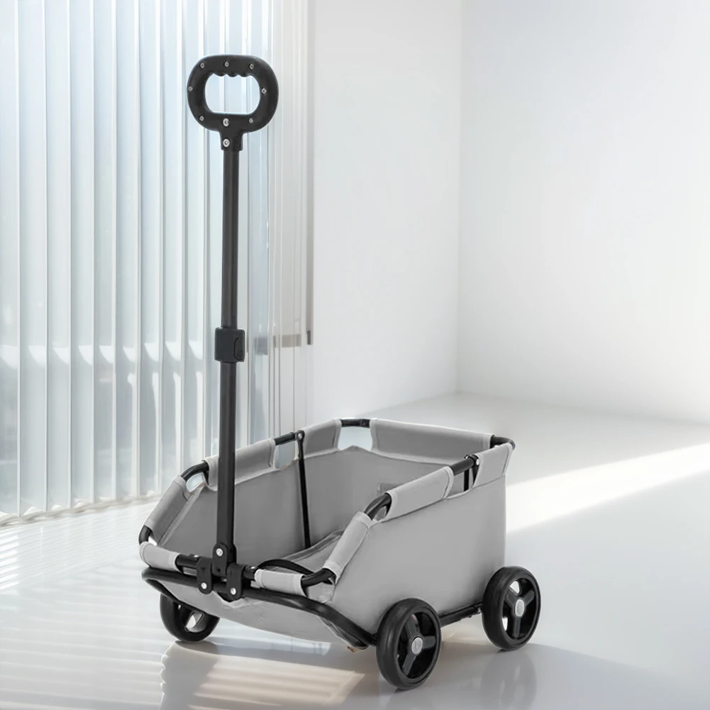 Dog Cat Teddy Baby Cart 4 Wheels Rolling Cat Carrier Pet Carriage Lightweight Folding Trolley for Travelling Shopping Walking