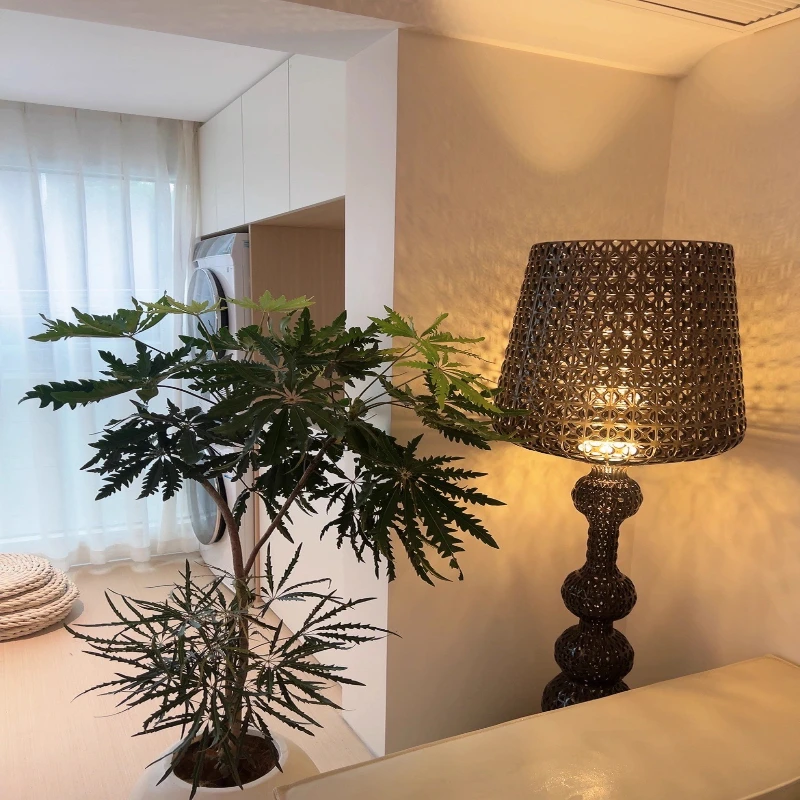 

Modern building LED floor lamp simple acrylic cylindrical vertical lamp