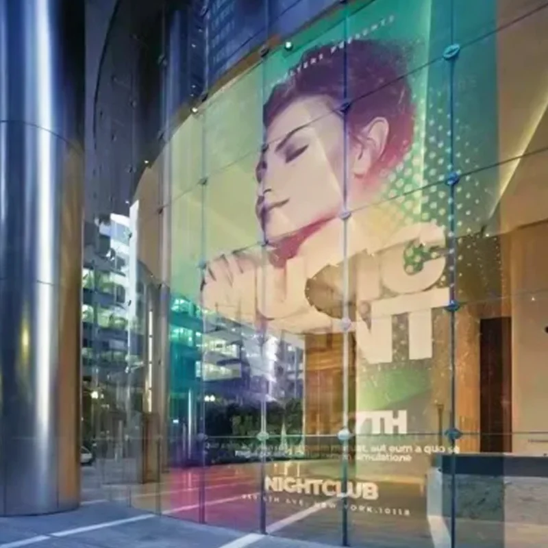 Indoor Glass Window transparent LED film display  mall Bar Glass Led Transparent panel Display Screen