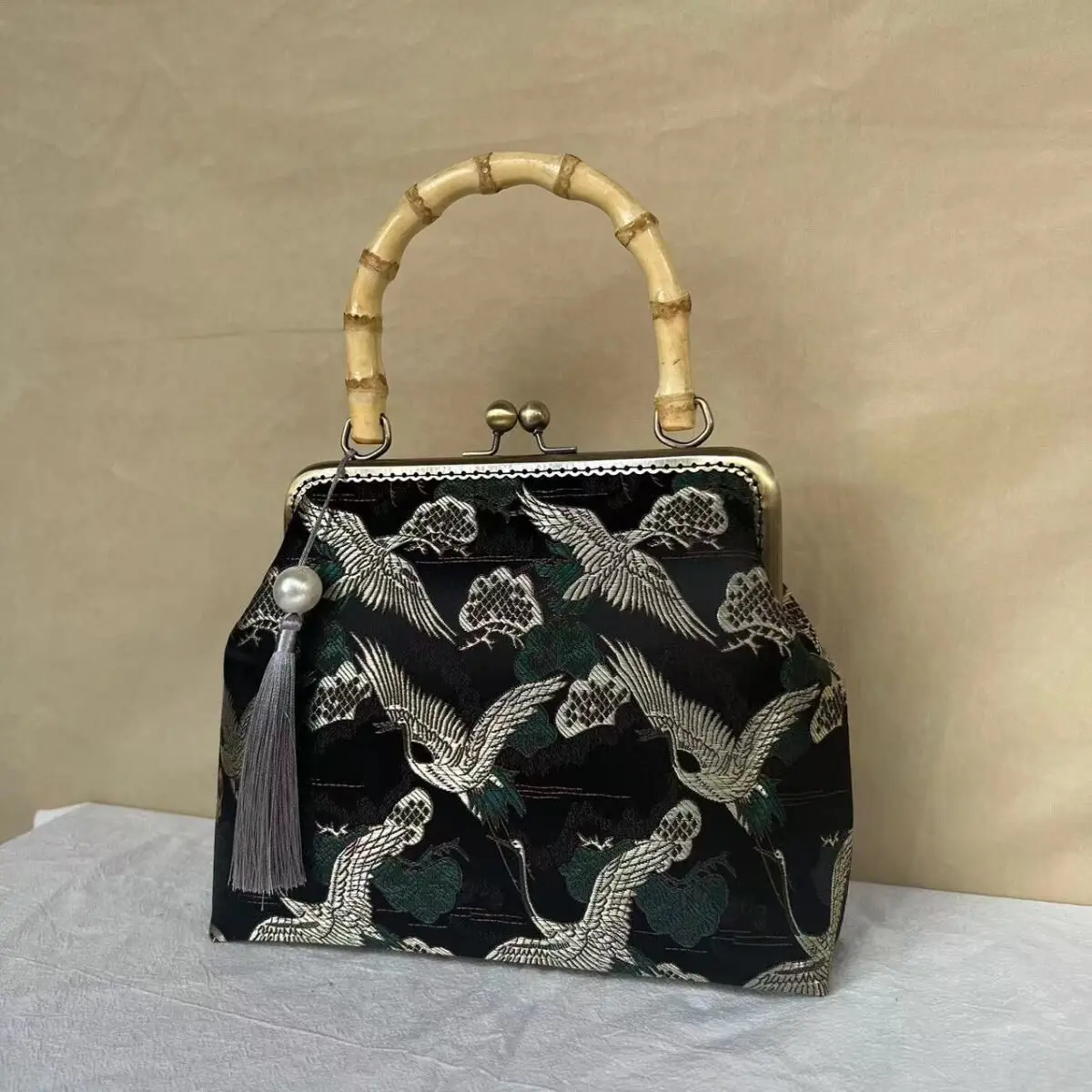 Borse palazzo stile giapponese borse da donna borse borsa regalo madre Vintage borse con serratura a conchiglia borsa a tracolla a tracolla da donna