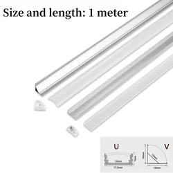 10-30pcs/lot 1M U/V Shape Corner Aluminium Profile Channel Holder for LED Strip Light Bar Under Cabinet Lamp Kitchen Closet