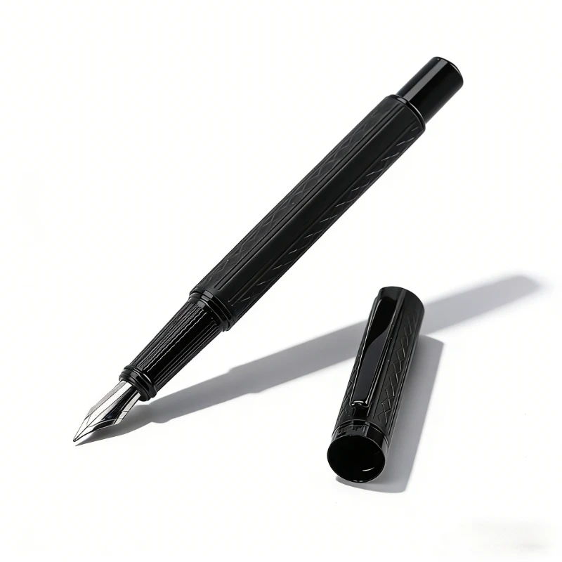 PAILI Long Knife Hooded Nib Fountain Pen Vintage Business 2.5mm Flex Tip F 0.5MM Ink Pen Student Writing Practicing Writing Gift
