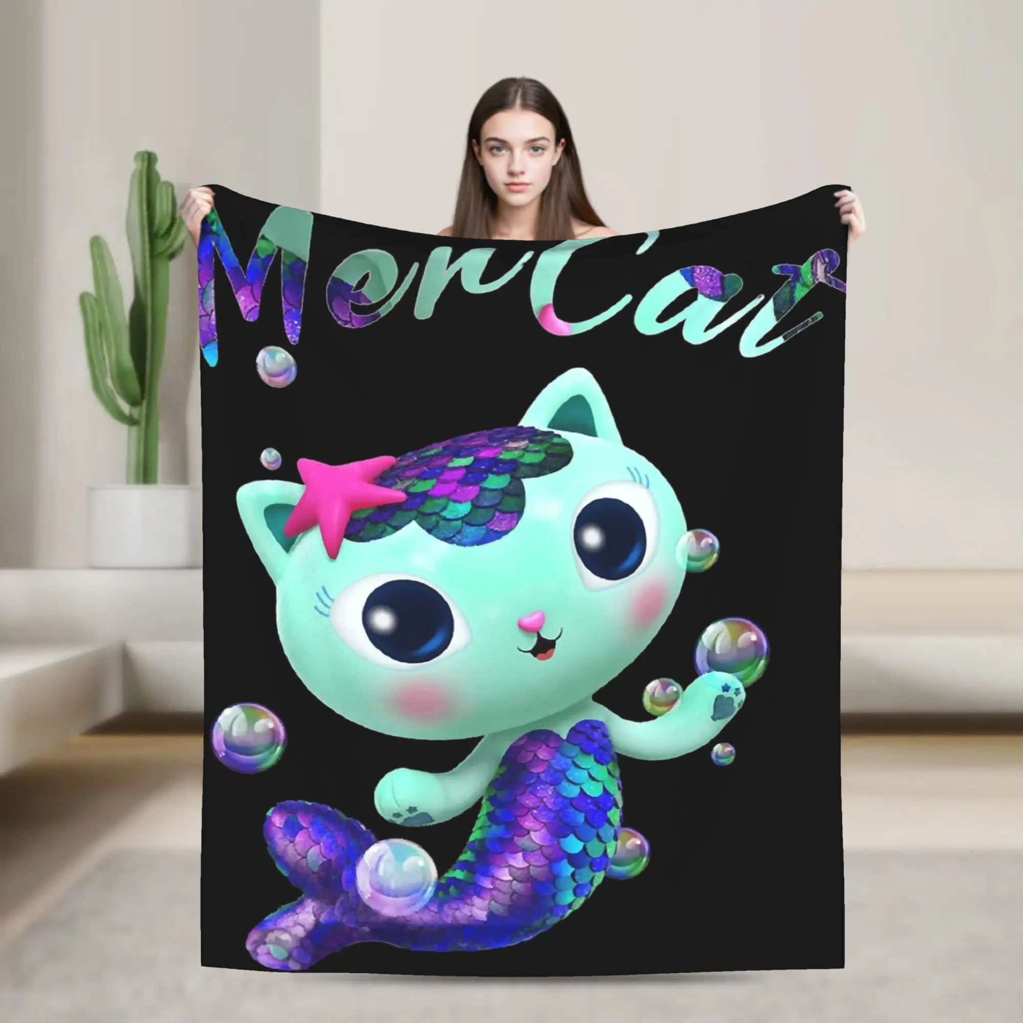 

Детское одеяло для кукольного домика Габби Mencat, милое фланелевое забавное теплое одеяло для домашнего ресторана, текстильный декор