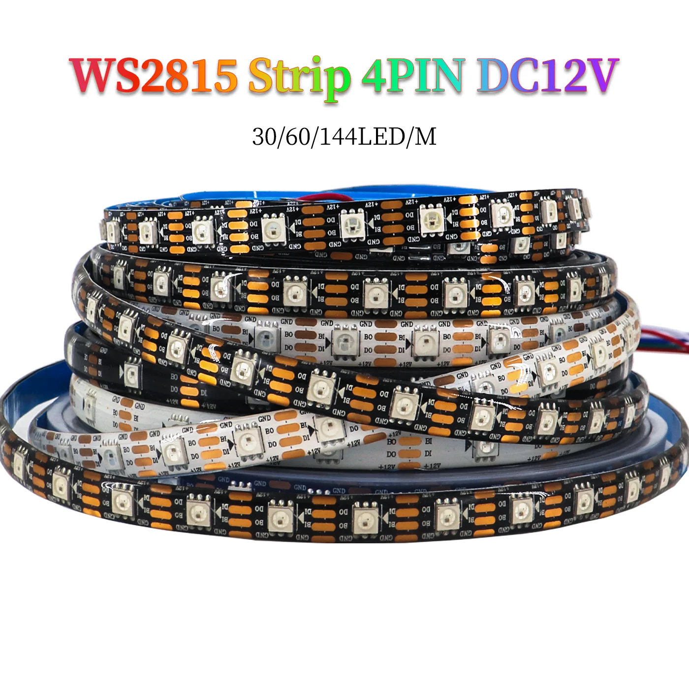 

WS2815 dream color changing LED Strip Light RGB Individually Addressable LED Lights Dual Signal 30/60/144Leds/M IP30/65/67 DC12V