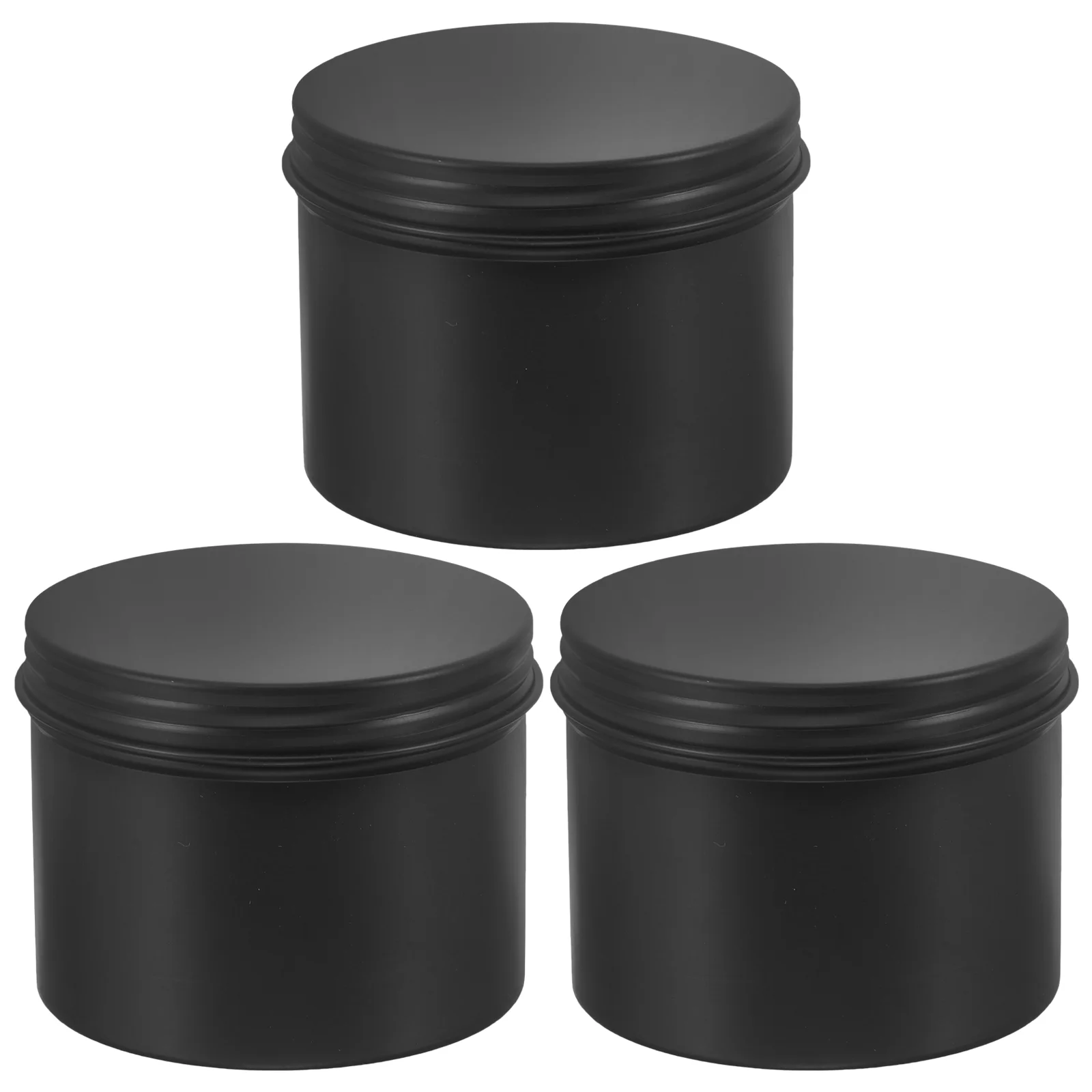 3 Pcs Containers Household Earphone Case Soap Tins Makeup Box Storage Portable Black Round Travel