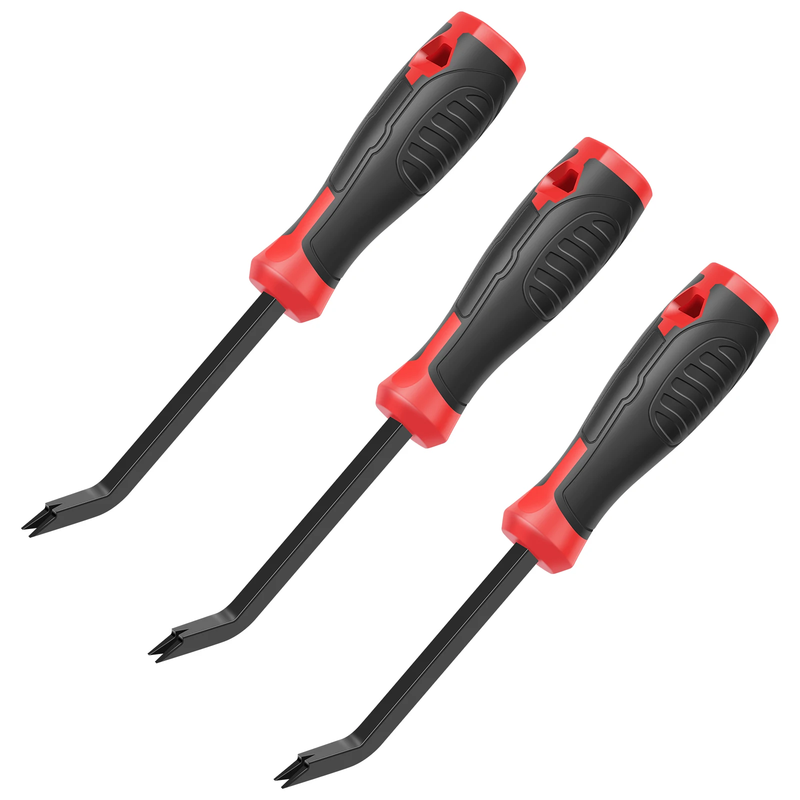 3Pcs Heavy Duty Staple Remover Tool Chrome Vanadium Steel U Shape Tack Lifter Puller with Nonslip Grip Nail Remover Staple