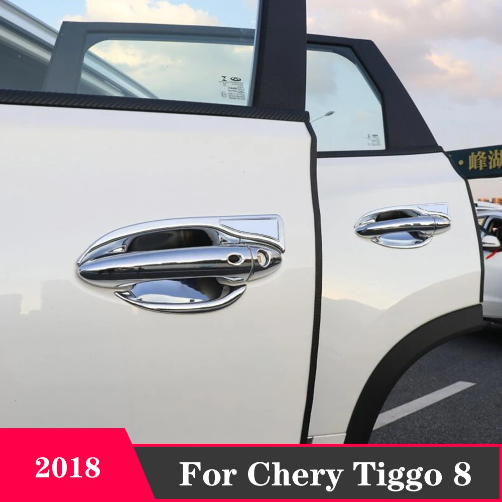 

For Chery Tiggo 8 / Tiggo 8 Pro 2018 - 2023 Car Door Handle Protective Covers Trim Door Bowl Cover ABS Chrome Sticker