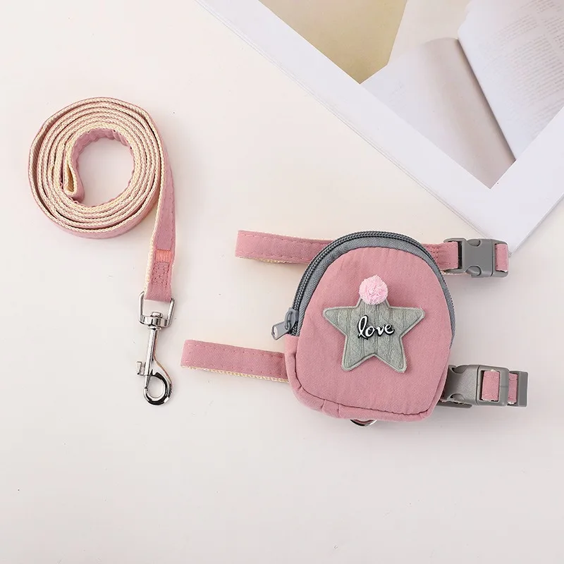Pet chest and back cute starfish bag cat dog leash fashion backpack chest and back pet outing supplies view 5
