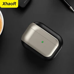 Luxury Earphone Protection Case For Original Airpods Pro 2 3 4 ANC Cases Shockproof With Lanyard Plating Leather Pattern Cover