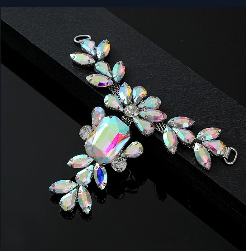 5 Stück Strass-Dekoration Kristall-Diamant-Accessoires DIY-Handwerk Hochzeits-Abendkleid Funkelnde Strass-Nähzubehörteile – Detail 5