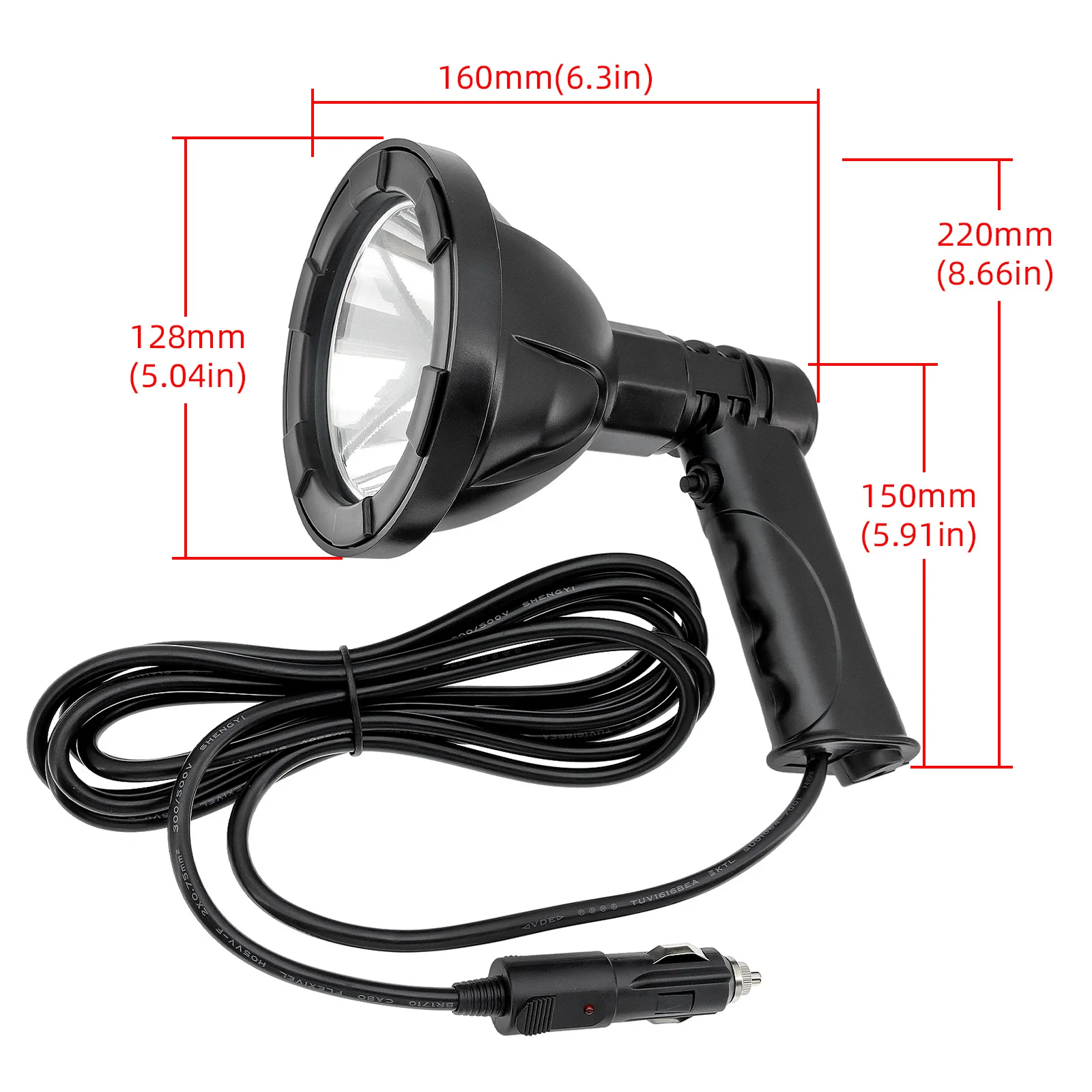 مصباح يدوي محمول عالي الطاقة ، 4 بوصة ، 25 واط ، كشاف ، التخييم ، صيد الأسماك ، الصيد ، الأضواء ، ماء ، العمل