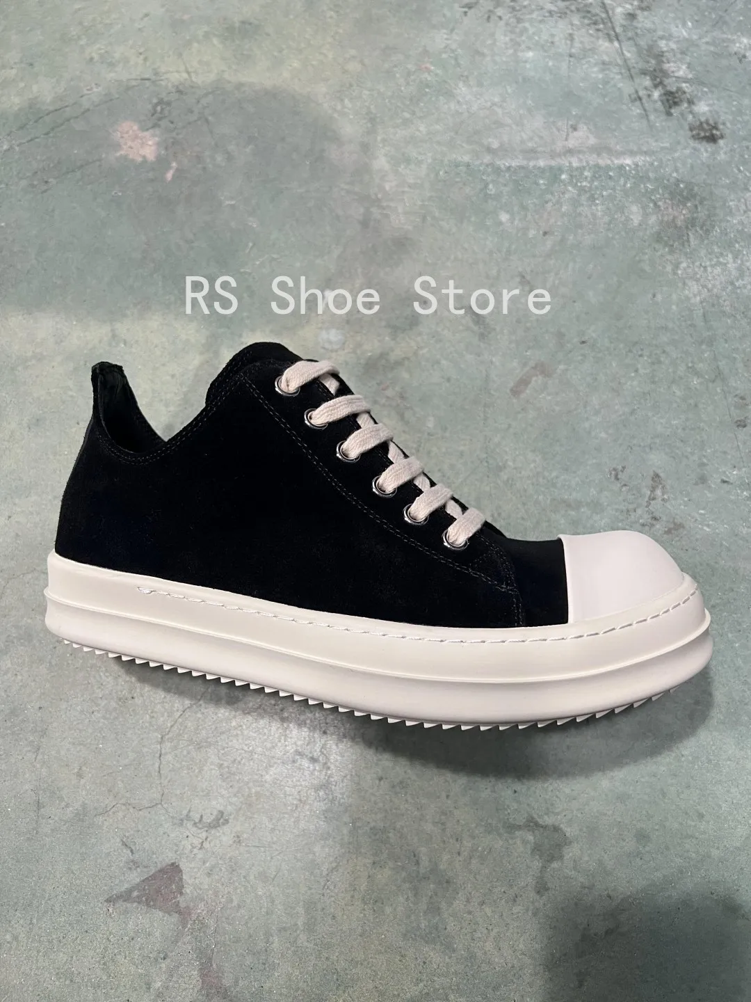 

Ro Luxury Men Shoe Low Top Casual Shoes Black Suede Leather Sneakers Lace Up Cowhide Suede Women Flat Sneaker