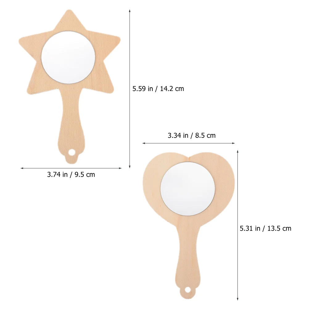 12 Stück unlackierte Handspiegel aus Holz, DIY-Bastelsets für Kinder, pädagogisches Spielzeug und kreative Projekte, Handspiegel mit Griff
