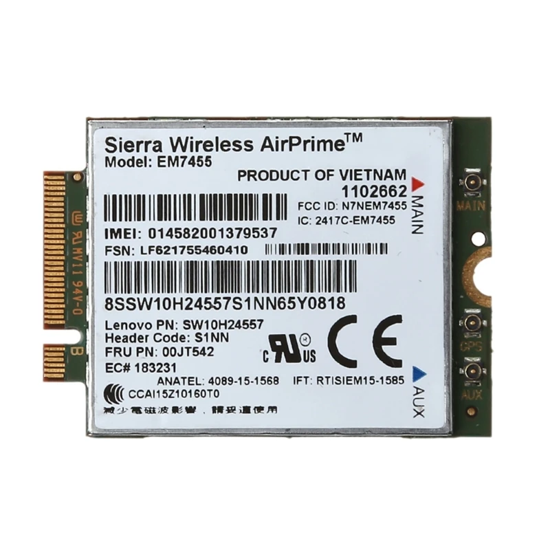 LTE WWAN for Sierra Wireless Airprime EM7455 FRU:S1NN 00JT542 00JT547 for X2