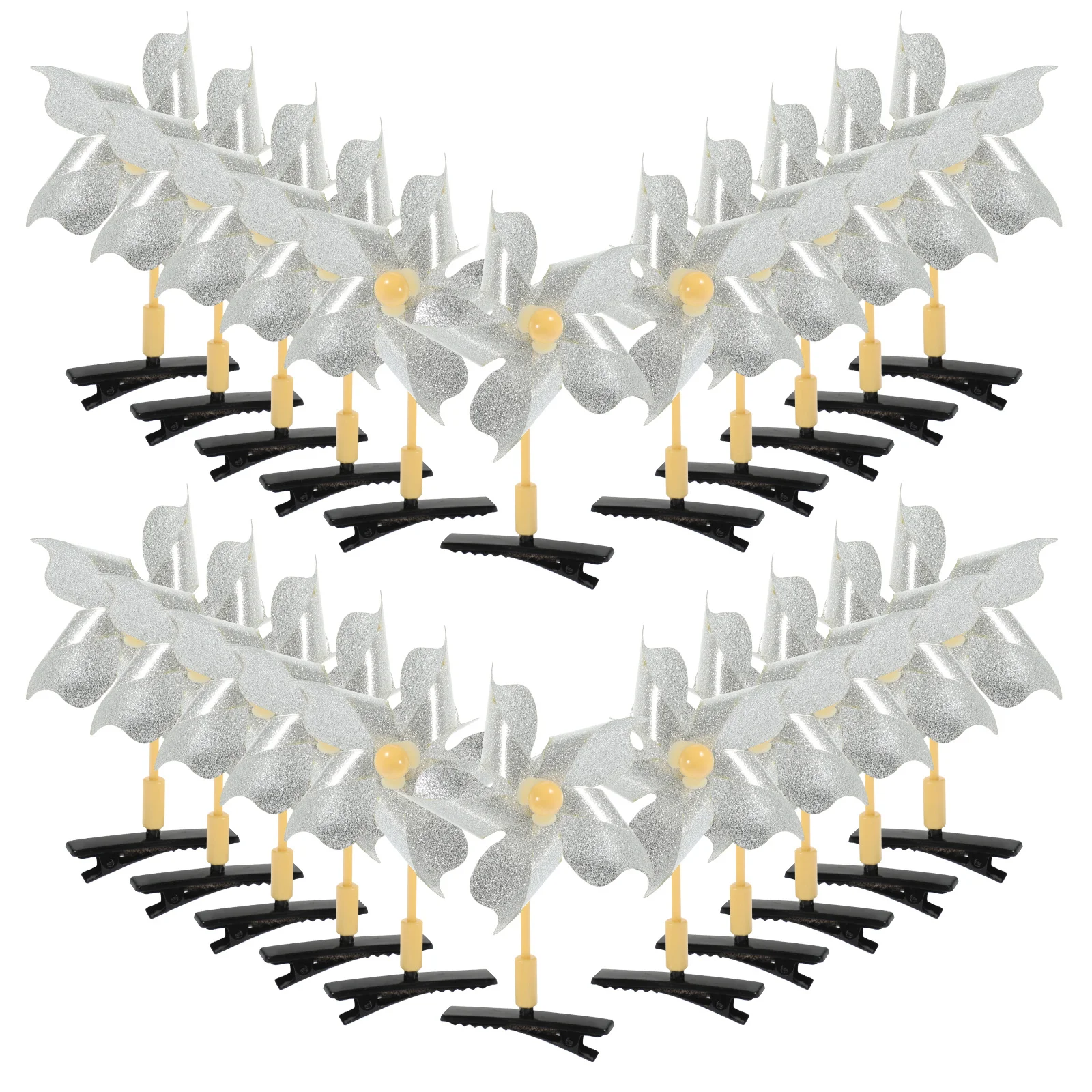 

24Pcs Windmill Hair Barrettes Cute Rotating Clips Sequin Hair Accessories Glitter for Girls Windmill Barrettes