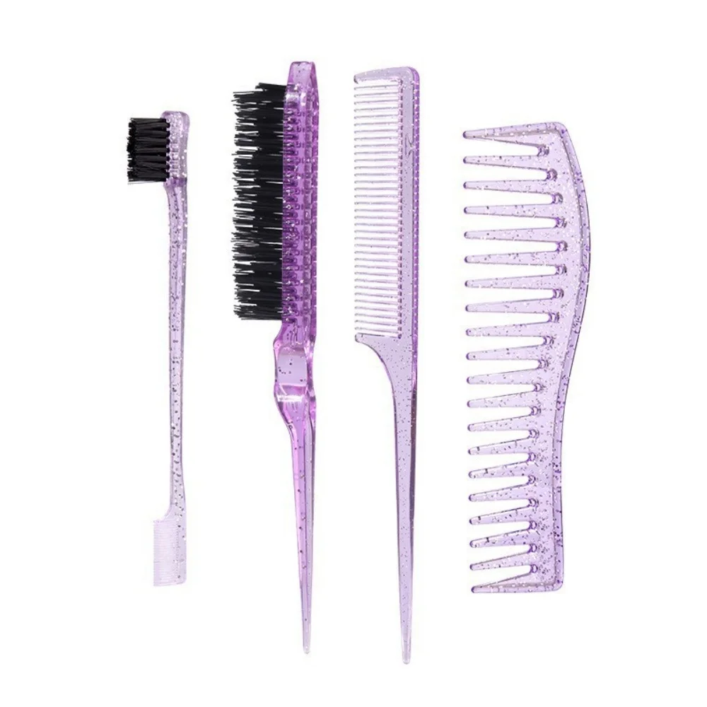 

4PCS/3PCS Hair Styling Comb Hair Brush Set, Teasing Edge Brush Rat Tail Comb For Curly/Straight/Wet/Dry/Long/Short Hair