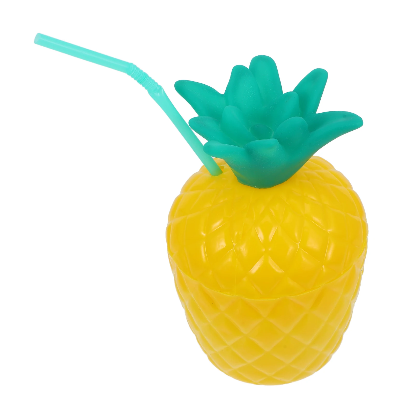 

1pcs Pineapple Cup Fruit Shaped Party Cups Yellow Desktop Luau Drinking Hawaiian Birthday Decorations Plastic Straws Reusable